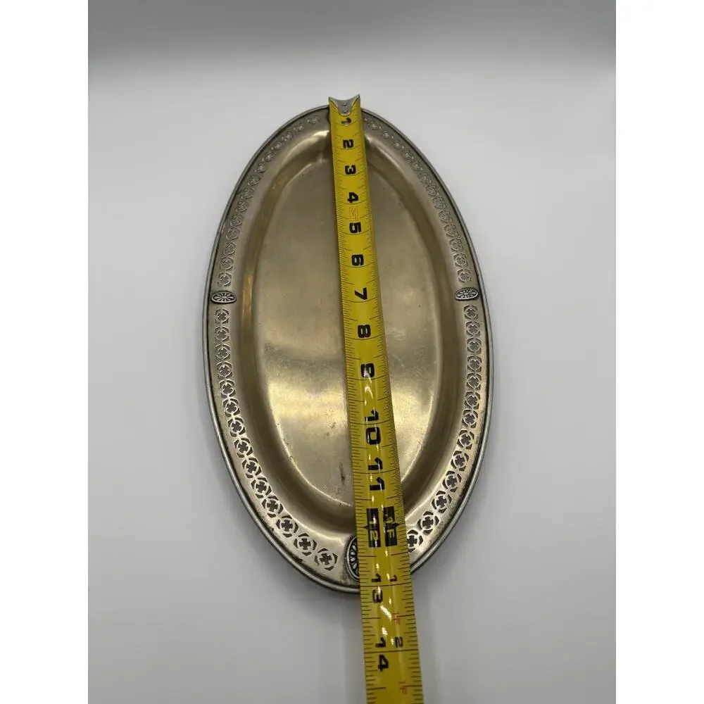 Vintage Sheffield EPNS Pierced Silverplate Oval Tray 13” Made In USA